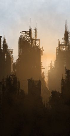 Industrial City Concept Art, Sci Fi Industrial, Cyberpunk Noir, Acnh Maps, Industrial District, Sci Fi City, Sci Fi Environment, Modern Illustration, Cyberpunk Aesthetic