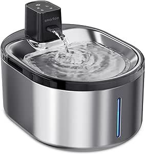 Samrtoo Wireless Cat Water Fountain Stainless Steel, 152oz/4.5L Cat fountain Battery Operated, Cordless Pet Water Fountain for Cats & Dogs with Motion Sensor, Ultra Quiet Pump, Multi-Filtration Cat Fountain, Cat Health Care, Pet Supplies & Accessories, Cat Water Fountain, Pet Water Fountain, Cat Drinking, Pet Care Tips, Cat Pet Supplies, Water Dispenser