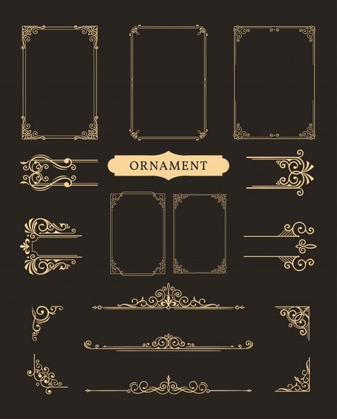 How To Draw Gold, Vintage Frame Design, Carte Harry Potter, Classic Ornament, Mẫu Power Point, Canva Frames, Card Frame, Keyword Elements Canva, Desain Buklet