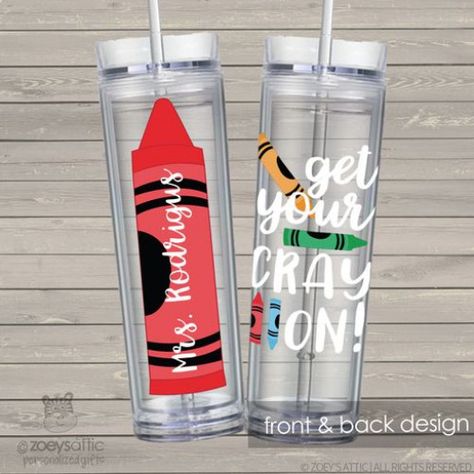 Teacher gift get your crayon tall skinny clear acrylic tumbler #diygifts #diy #gifts #cricut Creative Diy Gifts, Acrylic Tumbler, Diy Teacher Gifts, Acrylic Tumblers, Diy Gifts For Boyfriend, Personalised Gifts For Him, Unique Birthday Gifts, Gifts For Teachers, Personalized Tumblers