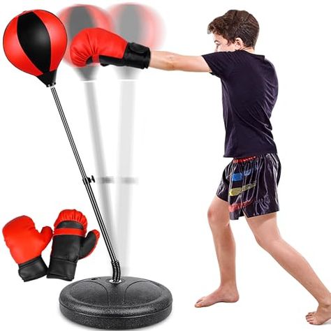 Height Adjustable Punching Bag Set for Kids Ages 3-8+ with Boxing Gloves, Ideal Birthday or Christmas Gift Kids Punching Bag, Freestanding Punching Bag, Boxing Bag, Boxing Bags, Mma Training, Boxing Equipment, Popular Toys, Sports Toys, Punching Bag