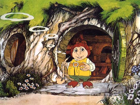 Bilbo at Bag End in the Rankin/Bass movie #TheHobbit - 1st exposure to Tolkien for many of us... The Hobbit Cartoon, The Hobbit Animated, The Hobbit 1977, 70s Cartoons, Babylon Bee, Hobbit Art, Elijah Wood, Desolation Of Smaug, Bilbo Baggins