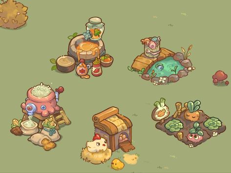 Dine Together, Restaurant Game, Props Concept, Bike Illustration, 2d Game Art, Props Art, Isometric Art, Cute Food Drawings, Pixel Art Games