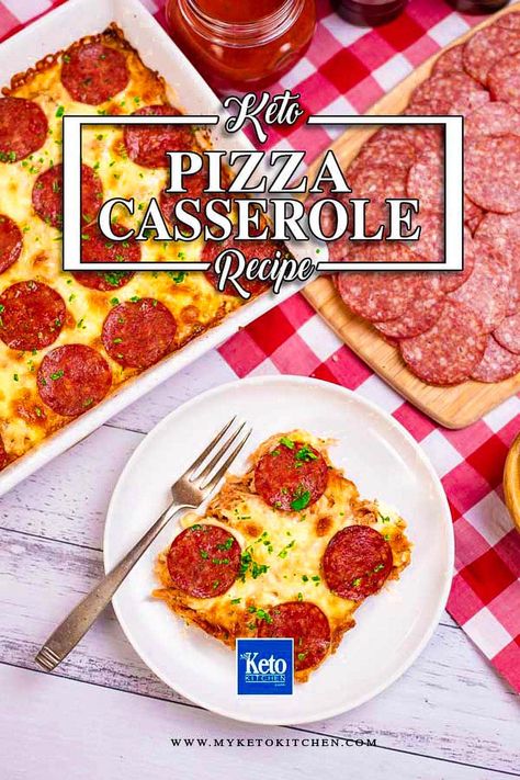 Keto Pizza Casserole Chicken Pizza Casserole, Keto Pizza Casserole, Best Keto Pizza, Pizza Casserole Recipe, Gluten Free Pizza Recipes, Casserole Bake, Keto Kitchen, My Keto, High Protein Low Carb Recipes