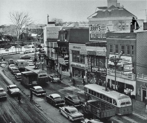 Malden Sq Main St 1950’s 1950 Pictures, Malden Massachusetts, Toronto Images, Trolley Bus, Steam Engine Trains, Vintage Boston, Cape Ann, Memory Board, Turkey Dinner