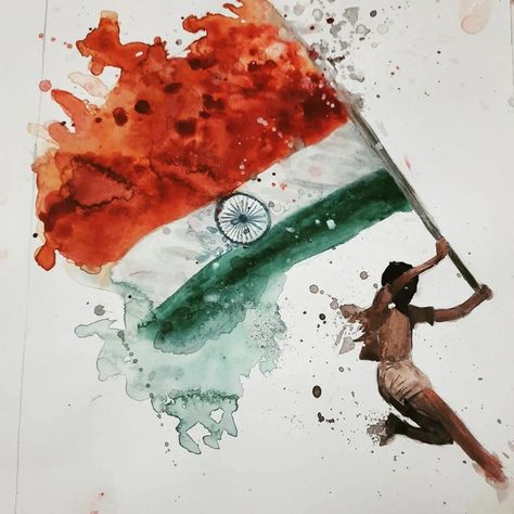 Indepence Day Painting, Colours Of India Drawing, Republic Day Watercolor Painting, National Flag India Drawing, Indipandans Day Drawing Pencil, Sketch For Independence Day, Indipendens Day Drawing, Independent Drawing Ideas, Independent Day Sketch