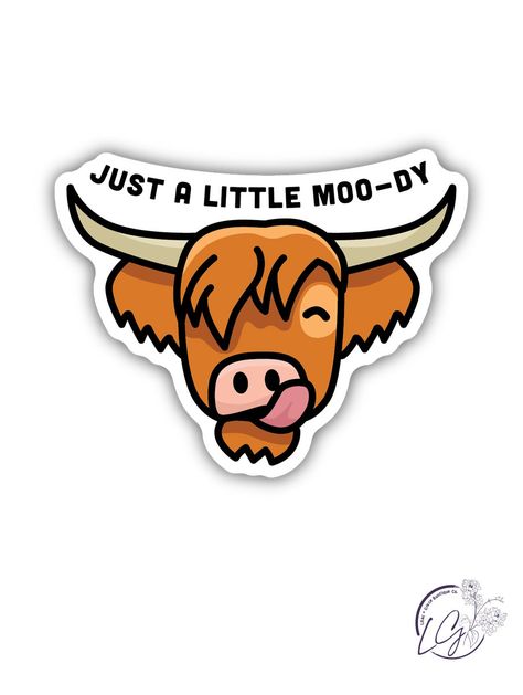 Made in USA Weather Proof This sticker is perfect for your car, laptop or water bottle! Highland Cow Sticker, Western Stickers, Cow Stickers, Girly Stickers, Stickers Random, Svg Ideas, Cute Laptop Stickers, Headband Jewelry, Curvy Shorts