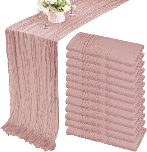 Amazon.com: 12 Pack 13Ft Cheesecloth Table Runner 35x157 Inch Boho Gauze Table Runner Cheese Cloth Long Table Runner Rustic Table Runner for Wedding Bridal Shower Birthday Party Table Decor (Dusty Sage Green) : Home & Kitchen Boho Wedding Table Runner, Birthday Party Table Decor, Wedding Cake Table Decorations, Table Runner For Wedding, Bridal Shower Decorations Rustic, Gauze Table Runner, Cheesecloth Table Runner, Vintage Wedding Table, Birthday Party Table