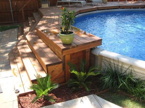 Oberirdischer Pool, Diving Boards, Pool Steps, Patio Deck Designs, Above Ground Pool Landscaping, Above Ground Pool Decks, Backyard Pool Landscaping, Above Ground Swimming Pools, Have Inspiration