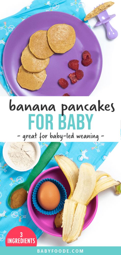 Blw Recipes 6 Months Pancakes, Simple Baby Pancakes, Baby Led Weaning Banana Pancakes, Baby Led Weaning Pancakes 6 Months, Blw Banana Pancakes, Toddler Banana Pancakes, Toddler Pancakes, Baby Banana Pancakes, Breakfast For Babies