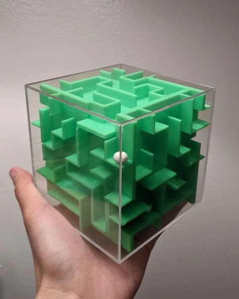 3D Printed Maze Cube : 6 Steps (with Pictures) - Instructables Unique 3d Printing Ideas, Useful 3d Printing Ideas, 3d Printing Ideas Creative, 3d Printing Ideas Useful, 3d Printed Dice, Cool 3d Prints, 3d Printed Toys, 3d Maze, Useful 3d Prints