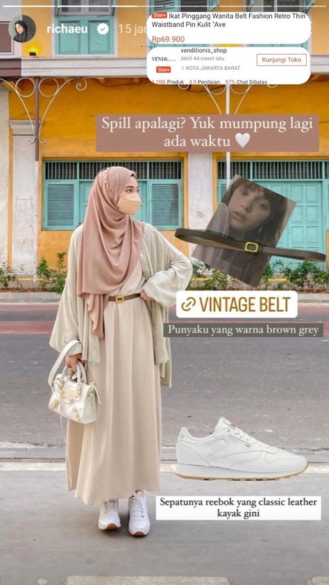 🏷venditionis_shop - ikat pinggang wanita belt fashion | 🏷 Reebok - sepatu shoes - classic leather Object Reference, Ikat Pinggang, Gamis Dress, Belt Fashion, Shoes Classic, Outfit Hijab, Classic Leather, Ootd, Leather