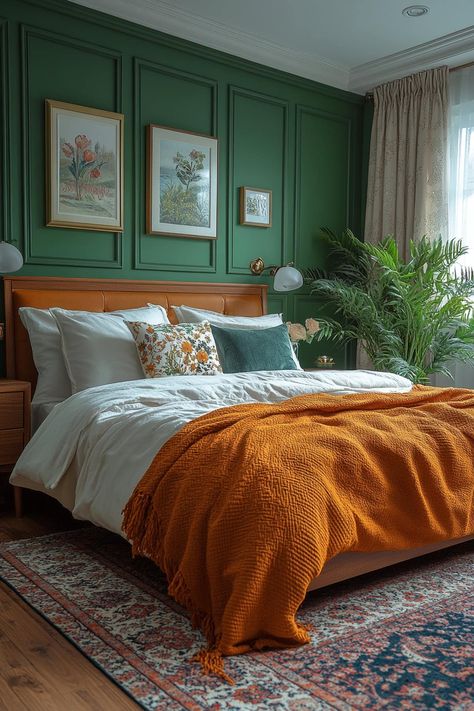 Don't Miss These Gorgeous 24+ Forest Green Apartment Ideas Forest Green Apartment, Green Room Aesthetic Bedroom, Green Apartment Aesthetic, Cozy Forest, Green Apartment, Transitional Bedroom, Green Backdrops, Apartment Aesthetic, Comfy Sofa