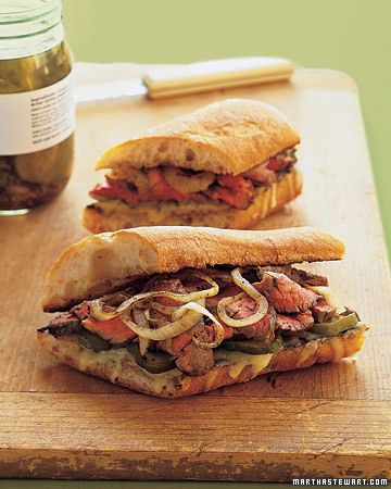 marinated flank steak sandwiches Ciabatta Loaf, Steak Sandwich Recipes, Steak Sandwiches, Steak And Onions, Marinated Flank Steak, Steak Sandwich, Gruyere Cheese, Burgers Sandwiches, Flank Steak