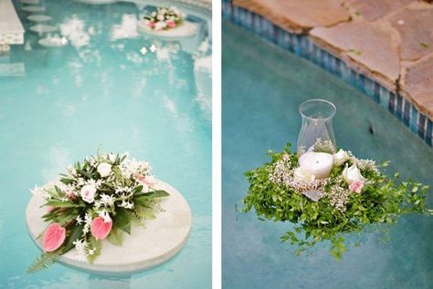 Pool Wedding Decorations, Pool Wedding, Floating Flowers, Floating, Wedding Decorations, Wedding Ideas, Wedding Day, Table Decorations, Pool