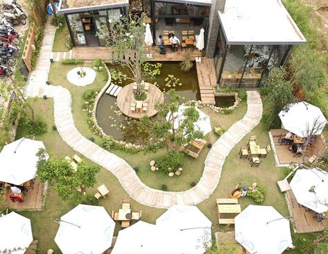 Coffee Outdoor Design, Garden Cafe Design Outdoor Coffee Shop, Cafe Design Plan, Coffee Shop Design Outdoor, Coffee Shop Plan, Outdoor Cafe Design, Outdoor Coffee Shop, Cloud Garden, Garden Coffee Shop