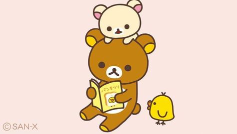 Reading joy #Rilakkuma ( ＾∀＾) San-X.co.jp Rilakkuma Wallpaper, Hello Kitty Themes, Rilakkuma, Anime Scenery Wallpaper, Laptop Wallpaper, Scenery Wallpaper, Anime Scenery, Lisa Simpson, Winnie The Pooh