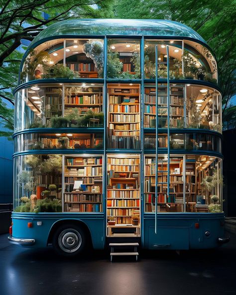 Dina Dennaoui (@lulumoonowlbooks) | Instagram Mobile Library, Dream Library, Book Cafe, Southern Hospitality, Blue Books, Design Your Dream House, Book Nooks, Amazing Architecture, Best Interior