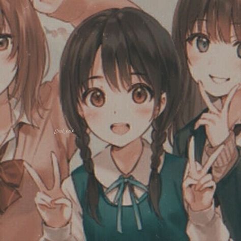 Anime 3 Best Friends, 4 Matching Pfp Friends, Matching Icons Anime Bff 3, 3 Anime Best Friends Icons, Bff Pfp Matching Aesthetic, Noragami Anime, Anime Kitten, Best Friend Match, Girl Shadow