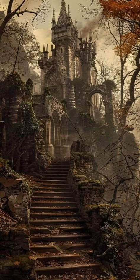 Haunted Castles, Disney Movie Art, Dark Castle, Medieval Aesthetic, Dark Fantasy Artwork, Castle Aesthetic, Haunted Castle, Building Painting, Fantasy Castle