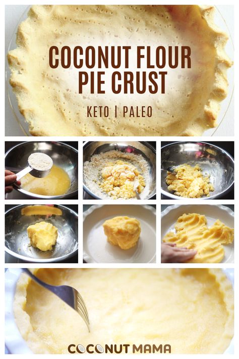 Coconut Pie Crust, Keto Pastry, Coconut Flour Pie Crust, Dolce Poche Calorie, Body Board, Baking With Coconut Flour, Comidas Keto, Coconut Flour Recipes, Coconut Pie