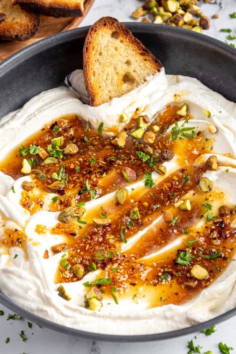 Whipped Feta And Honey, Keto Whipped Feta Dip, Feta Cream Cheese Honey Dip, Garlic Honey Recipes, Whipped Feta Dip With Honey And Pistachios, Whipped Feta Dip With Spicy Honey, Creamy Feta Board, Roasted Garlic Feta Dip, Whipped Feta Honey Dip