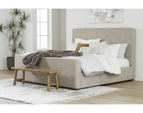 Ashley Dakmore Queen Bed Brown Upholstered Bed, Neutral Upholstered Bed, Curated Bedroom, Upholstered Bedroom, King Upholstered Bed, Panel Bedroom, Queen Upholstered Bed, Upholstered Panel Bed, King Bedroom Sets