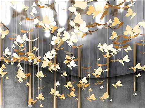 Amazon.com: Creative DIY Flying Bird Decorative Hanging Ornaments for Ceiling Light Kindergarten Shopping Mall Home Window Decoration (10, Gold Butterfly) : Home & Kitchen Diy Flying Bird, Flower Party Themes, Butterfly Wedding Decorations, 3d Butterfly Wall Decor, Kindergarten Decorations, Butterfly Party Decorations, Spring Party Decorations, Hummingbird Ornament, Christmas Balls Decorations