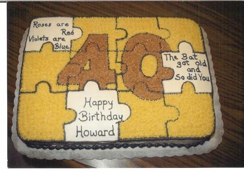 Jigsaw Cake, Puzzle Birthday Cake, Puzzle Cake, Grandma Cake, Puzzle Party, Bday Cake, Birthday Cake Ideas, Royal Icing, Getting Old