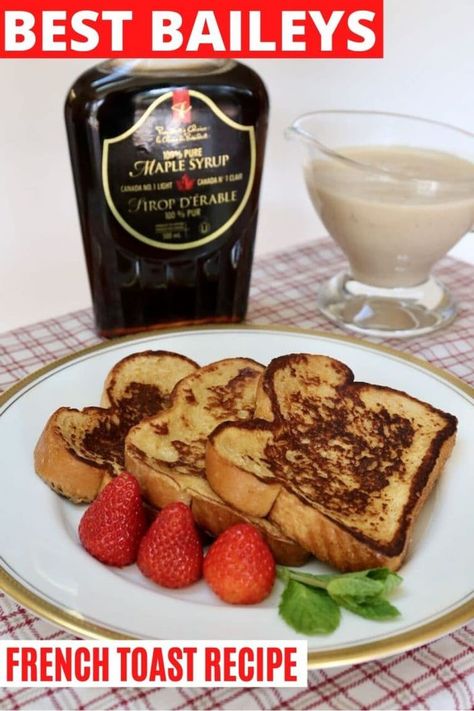 Looking to learn how to make the best Baileys French Toast recipe? Our easy recipe for homemade Irish Cream can be prepared overnight so you make the French Toast quick for breakfast the next morning. Whisk fresh eggs into Baileys in a casserole dish for easy dipping than fry brioche or challah in butter in a non-stick pan. Serve with strawberries and maple syrup for a celebratory brunch perfect for Christmas, Mother’s Day, Father’s Day, Valentine’s Day or Easter. Baileys French Toast Recipe, Baileys French Toast, Homemade Baileys Irish Cream, Homemade Baileys, Homemade Irish Cream, Baileys Recipes, Baileys Irish, Baileys Irish Cream, French Toast Recipe