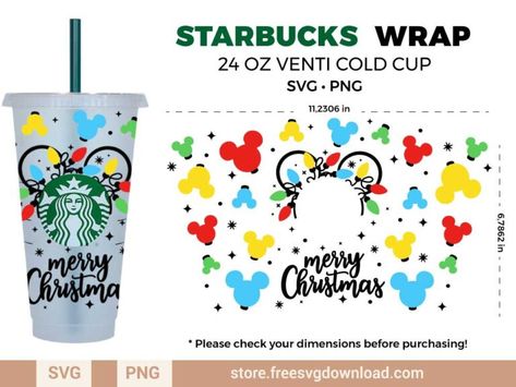 Starbucks Wrap Svg, Christmas Tumblr, Starbucks Wrap, Nightmare Before Christmas Pumpkin, Starbucks Cup Design, Cricut Projects Easy, Starbucks Design, Starbucks Svg, Mickey Svg