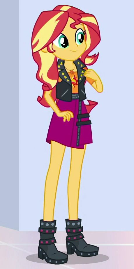 Sunset Shimmer is a female unicorn pony-turned-human and a main character in the Equestria Girls franchise, initially appearing as the main antagonist of My Little Pony Equestria Girls. She is a student at Canterlot High School, a former student of Princess Celestia, and a rhythm guitarist for the Rainbooms. 1 Development and design 2 Depiction in Equestria Girls 2.1 My Little Pony Equestria Girls 2.2 Equestria Girls: Rainbow Rocks 2.2.1 Rainbow Rocks animated shorts 2.3 Equestria Girls: Friends Outfit Catalog, Mlp Sunset Shimmer, Sunset Shimmer Equestria, Canterlot High, Princess Twilight Sparkle, Rainbow Rocks, Equestrian Girls, Equestria Girl, Watercolor Sunset