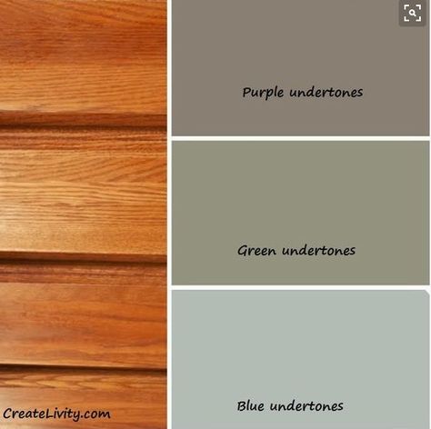 Great color base information - for accenting the honey oak kitchen cabinet look Plants Furniture, Oak Wood Trim, Pine Bedroom, White Bedrooms, Oak Trim, Real Estat, Kitchen Colour Schemes, Orange Wood, Honey Oak