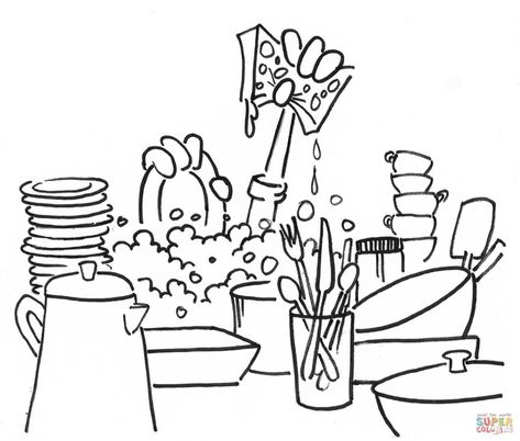 Wash Dishes Better | Images Guru Cat Coloring Page, Wishes For Baby, Washing Dishes, Journal Doodles, Free Printable Coloring, Free Printable Coloring Pages, Natural Cleaning Products, Picture Design, Printable Coloring Pages