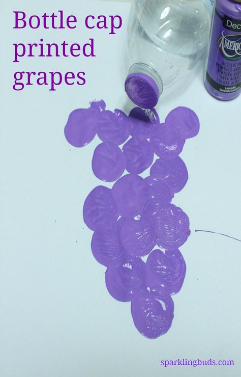 Easy fruit painting for kids Easy Fruit Painting, Letter G Crafts, Summer Crafts For Toddlers, Vegetable Crafts, Daycare Themes, Grape Painting, Veggie Art, Fruit Crafts, Toddler Lessons