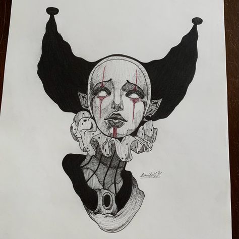 Skull Clown, Clown Skull, Art References, Beautiful Things, Skull Tattoo, Art Reference, Art Drawings, Humanoid Sketch, Tattoos