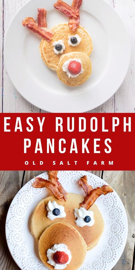 Fun Christmas Morning Breakfast, Christmas Eve Breakfast For Kids, Toddler Christmas Breakfast Ideas, Fun Christmas Breakfast For Kids, Christmas Recipes Breakfast, Christmas Pancakes For Kids, Christmas Eve Breakfast Ideas, Breakfast With Santa Ideas, Christmas Plating