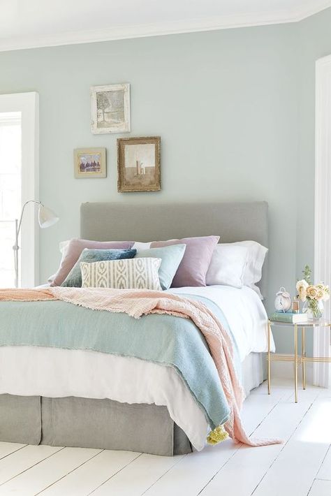 Best Bedroom Colors, Pastel Bedroom, Pastel Interior, Interior Vintage, Pretty Bedroom, Bedroom Color Schemes, Style Bedroom, Trendy Bedroom, Bedroom Paint