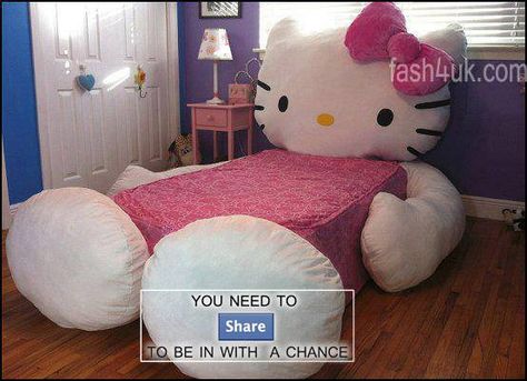 1514529_1391594844270719_443699671_n | by mhenning3@ymail.com Cama Da Hello Kitty, Hello Kitty Bed, Hello Kitty Bedroom, Hello Kitty Rooms, Charmmy Kitty, Hello Kitty Items, Pop Design, Diy Bed, Kids' Room