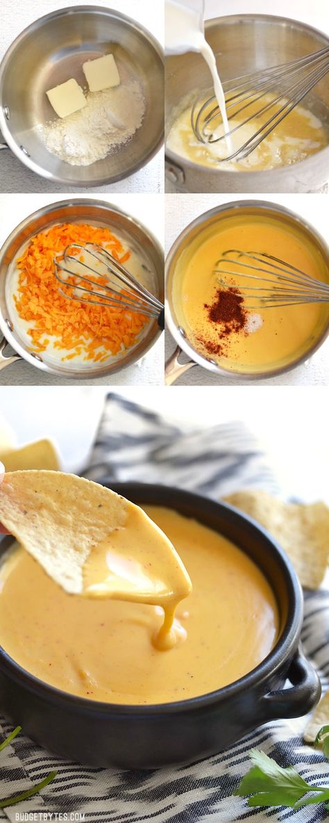 Nacho Cheese Sauce, Cheese Sauce Recipe, Budget Bytes, Nacho Cheese, Snacks Für Party, Cheese Dip, Quesadillas, Tex Mex, Tortilla Chips