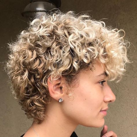 Short Curly Cuts Natural Curls, Blonde Curly Pixie, Short Blonde Curly Hair, Pixie Cut Curly Hair, Short Curly Hairstyles For Women, Curly Pixie Hairstyles, Short Curly Pixie, Curly Pixie Haircuts, Cute Blonde