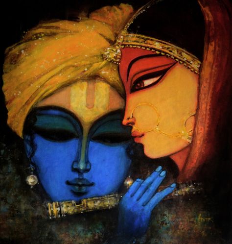 Radha Krishna                                                                                                                                                                                 More Radha Krishna Painting Easy, Hari Krishna, Shree Hari, Warli Painting, Wall Layout, Visual Journals, Modern Art Canvas Painting, Krishna Drawing, Radha Painting