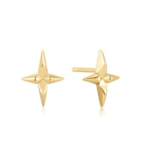 EAR-GPL Gold Cross Stud Earrings Cross Stud Earrings, Earring Stack, Spike Bracelet, Jewellery Packaging, Cross Earrings Studs, Punk Inspiration, Jewelry Post, Earring Collection, Gold Cross