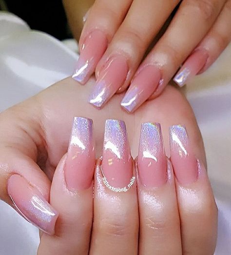 Nails Fancy, Ombre Nail Colors, Ombre Coffin, Wedding Nails Glitter, Ombre Nail, Her Nails, Ombre Nail Designs, Holographic Nails, Fancy Nails