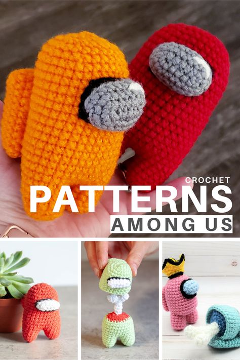 Among Us Crochet, Among Us Game, Crochet Keychain Pattern, Pola Amigurumi, Stitch Crochet, Single Crochet Stitch, Diy Crochet Projects, Diy Couture, Knitted Dolls