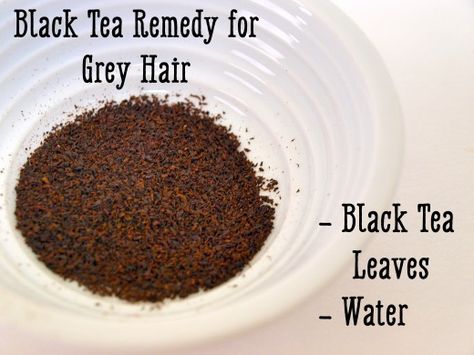 Black tea is a natural dye that will make hair darker. Black Tea For Hair, Remedy For White Hair, Natural Black Hair Dye, Homemade Hair Dye, Grey Hair Remedies, Dyed Hair Care, Tea Remedies, Best Hair Dye, Diy Dye