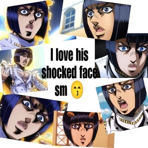 Giogio's Bizarre Adventure, Adventure Core, Jojo's Bizarre Adventure Stands, Bruno Bucciarati, Shocked Face, Jojo's Bizarre Adventure Anime, Jojo Memes, Jojo Anime, Glow Up Tips