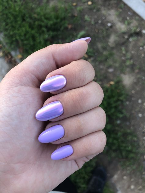 Light Purple Metallic Nails, Light Purple Chrome Nails, Light Purple Chrome, Chrome Purple Nails, Chrome Nails Purple, Purple Chrome Nails, Purple Chrome, Chrome Nail Polish, Nail Goals