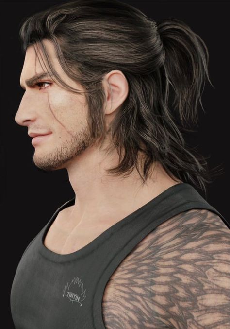 Hair Cut Guide, Anime Long Hair, Final Fantasy Collection, Ponytail Bun, Final Fantasy X, Fantasy Hair, Dark Anime Guys, Shot Hair Styles, Hair Ponytail Styles