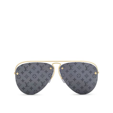 Louis Vuitton Glasses, Grease Is The Word, Gold Aviator Sunglasses, Louis Vuitton Sunglasses, Sunglasses Logo, Louis Vuitton Official, Gunmetal Grey, Flower Studs, Colored Sunglasses